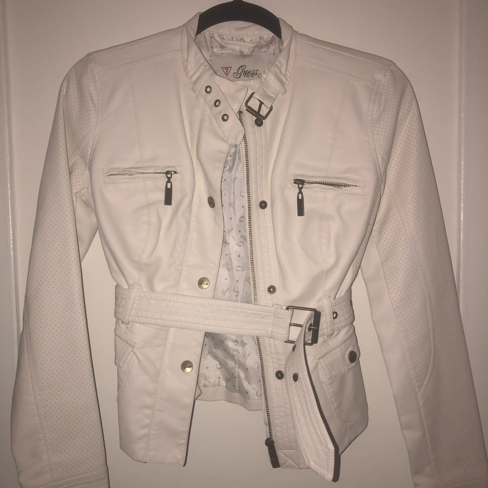 Off white leather jacket